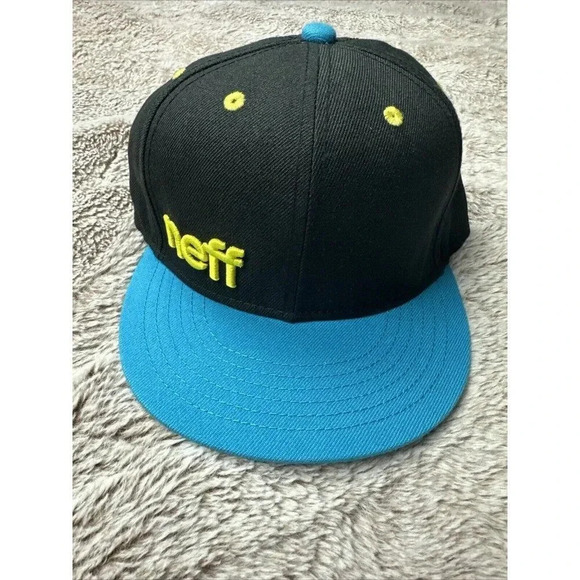 Neff Hat Cap Snapback Black Blue One Size Adjustable  Casual - Picture 2 of 14